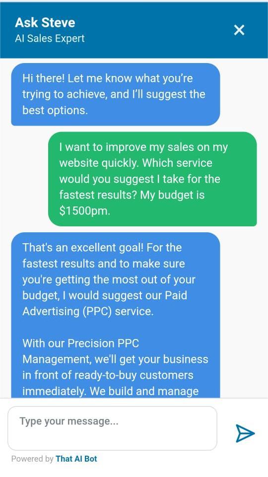 AI Chatbot Conversation Example